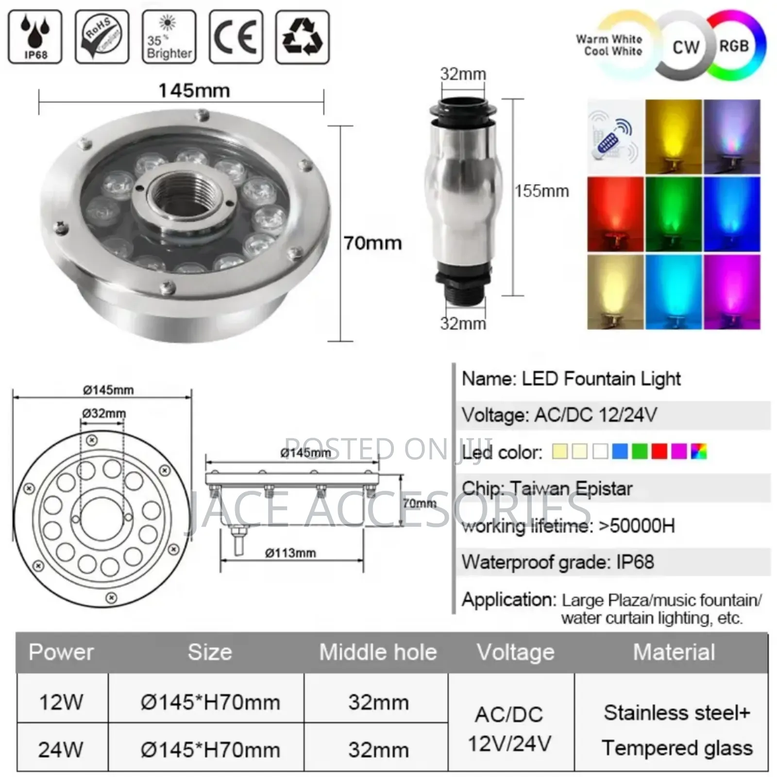 Fountain Foam Nozzle With Light