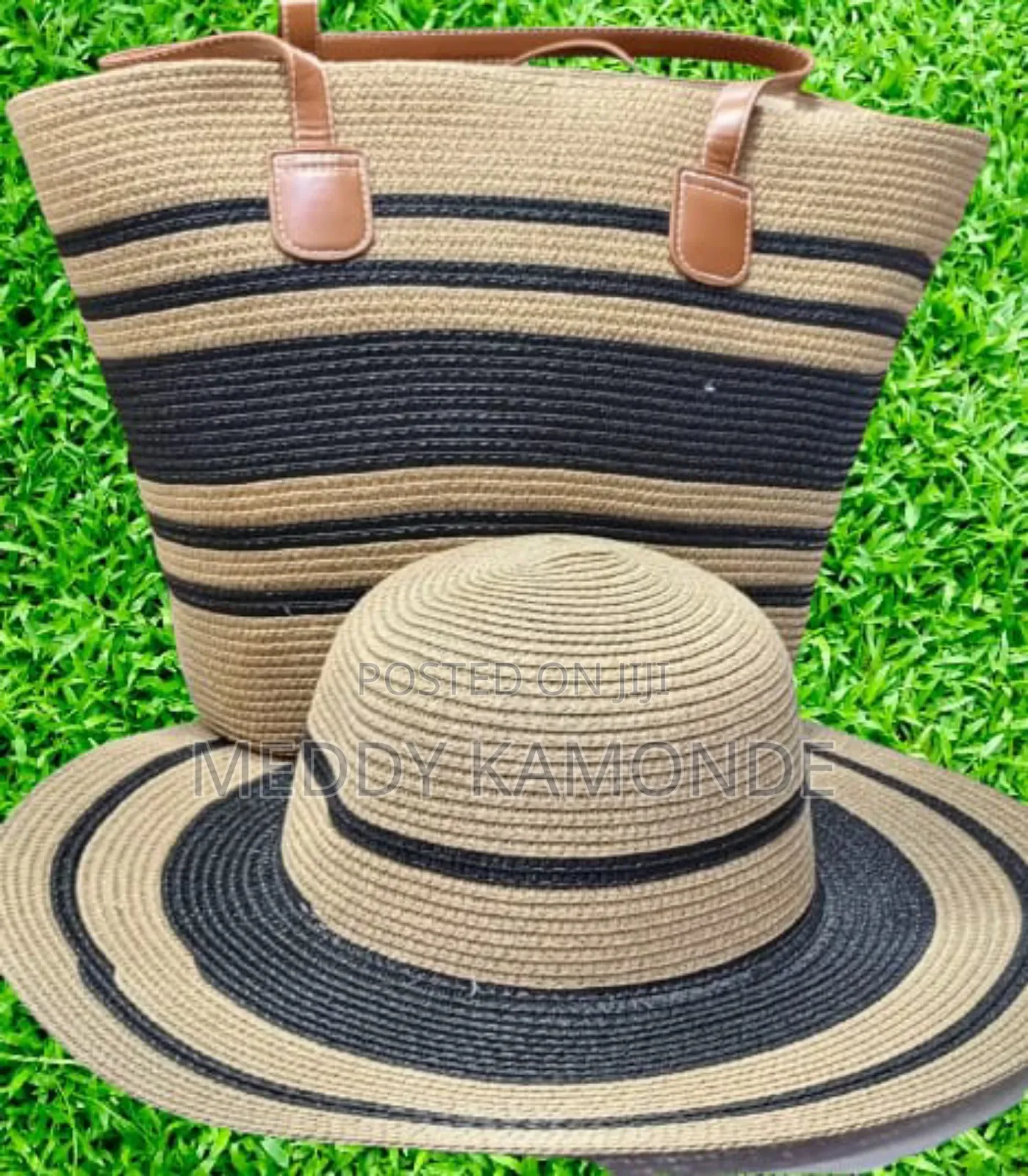 Beige/Pink/Orange Bag+Hat