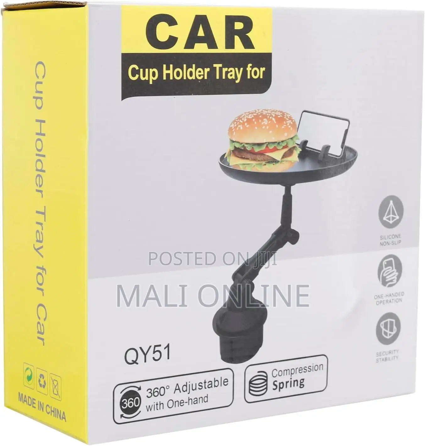 Universal 360° Swivel Car Cup Holder Tray Table & Phone Slot