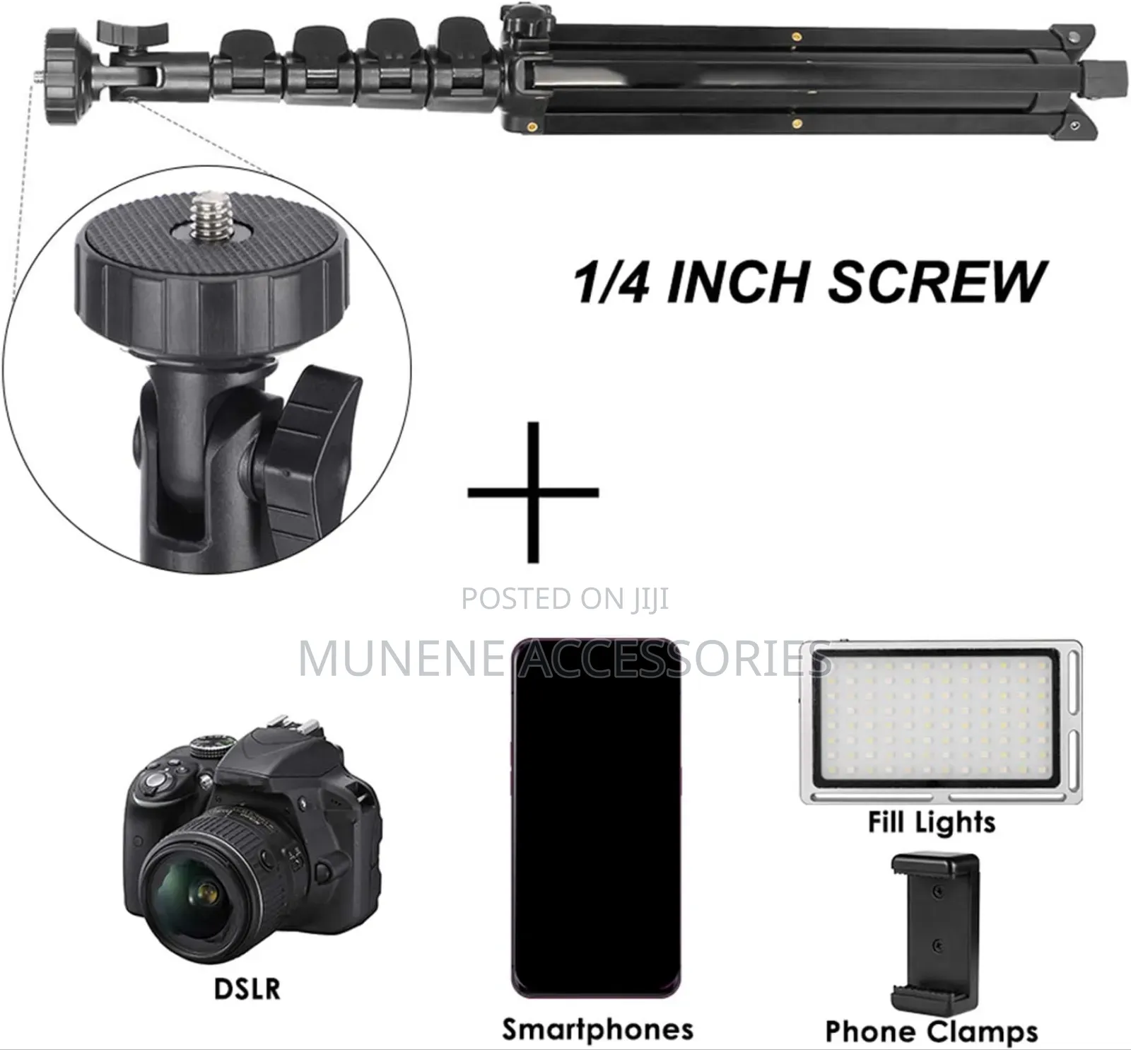 1.6m Alum Mobilephone Adjust Holder Photography Tripod Stand