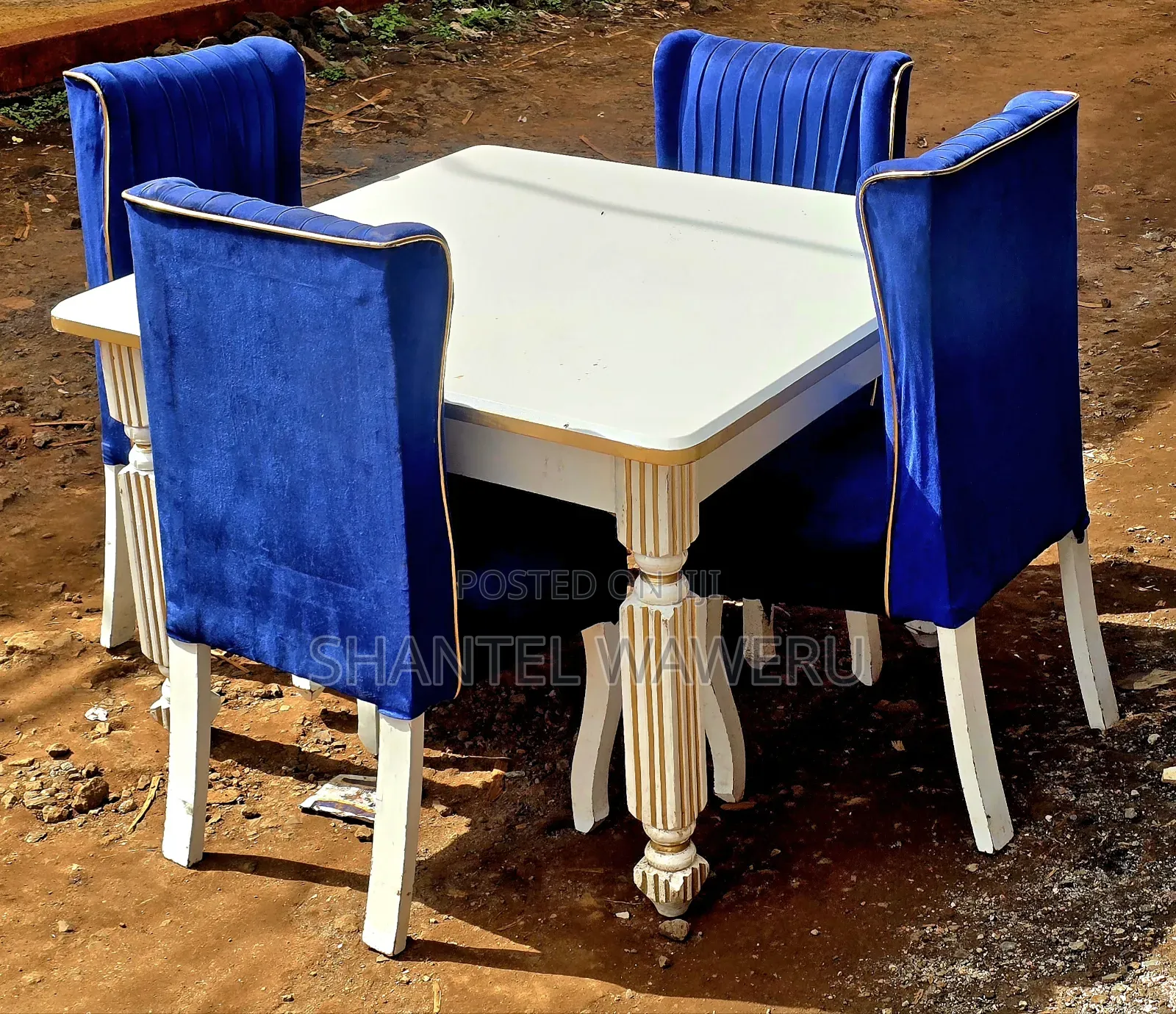 Dinning Set With White Table.