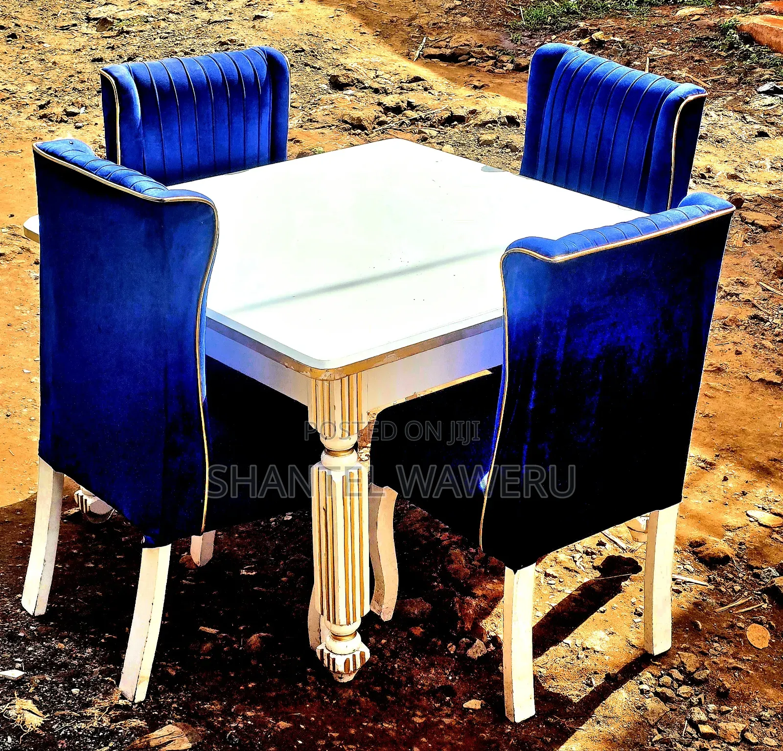 Dinning Set With White Table.