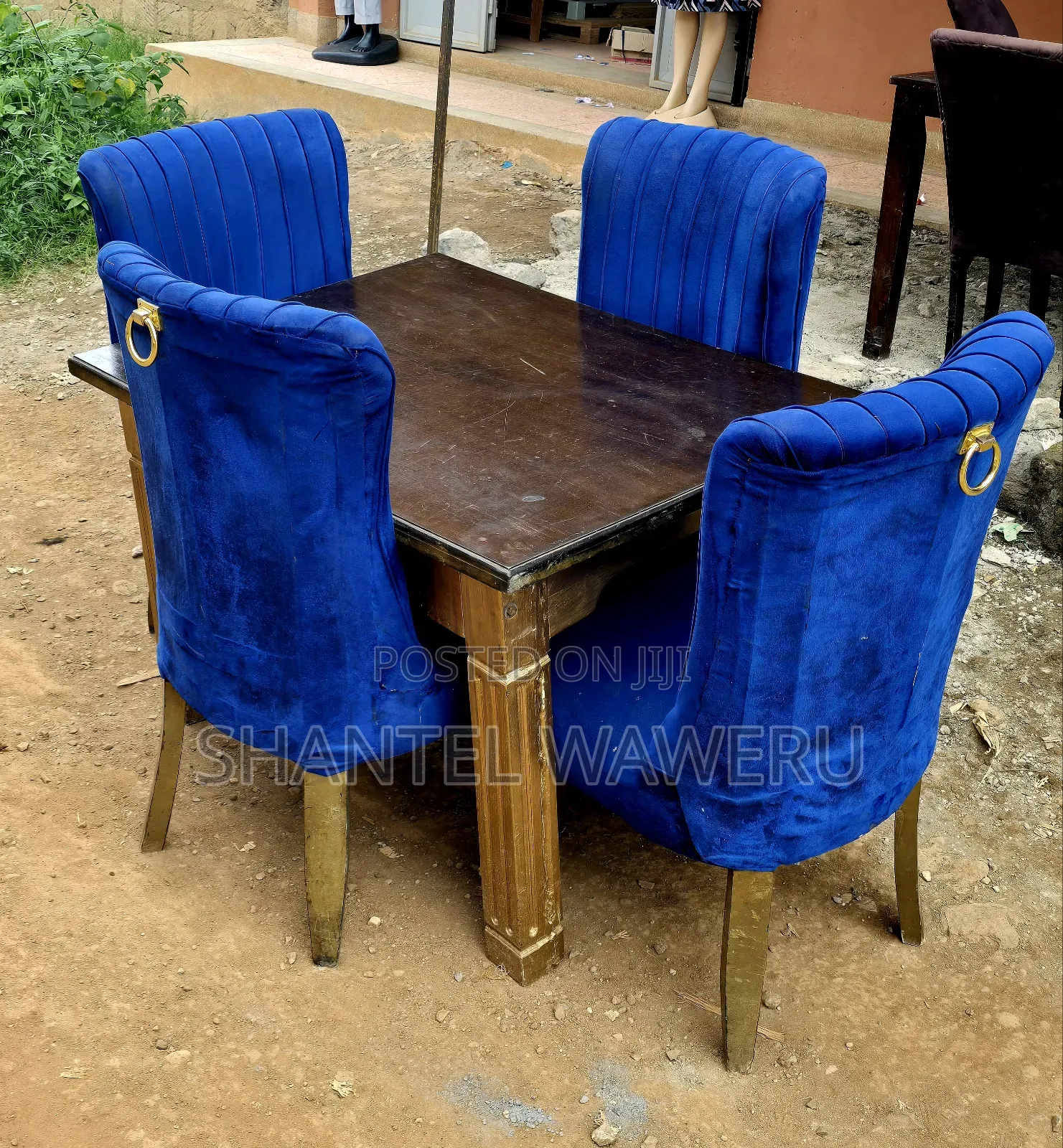 Dinning Set Blue Seats