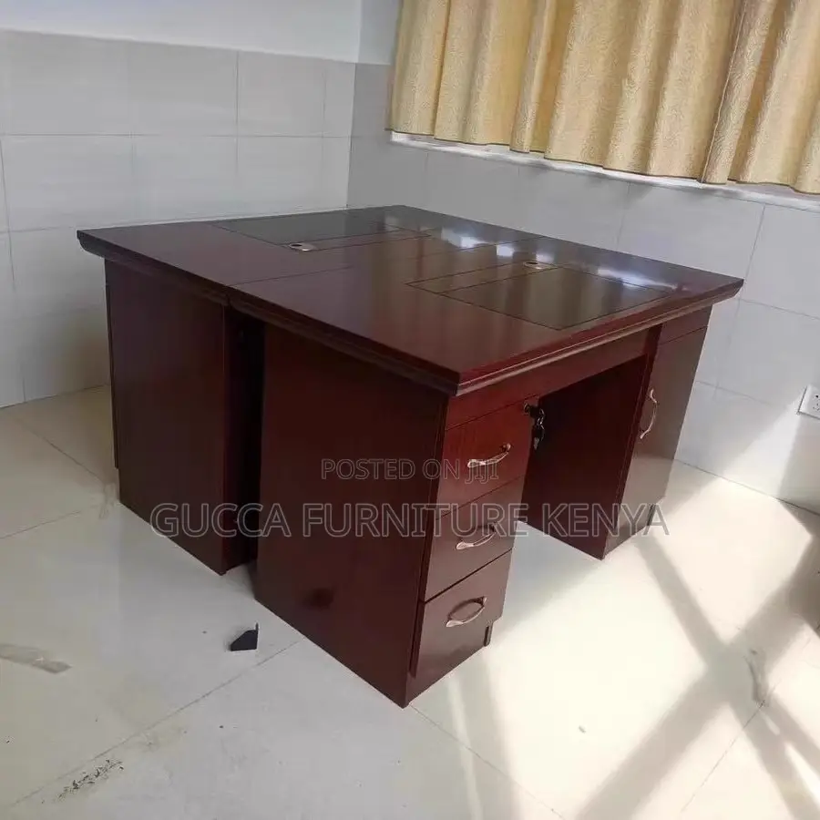 Office Desk:1.4m Solid Mahogany Veneer Staff Boss Desk