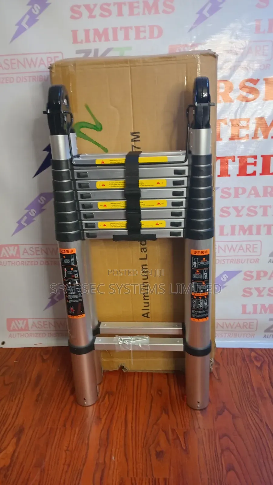 7.4m Telescopic Aluminum Ladder Double(3.7+3.7m)