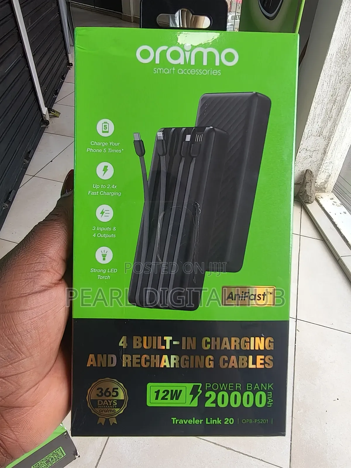 4inbuilt Charging Recharging Cables 20000mah Power Bank