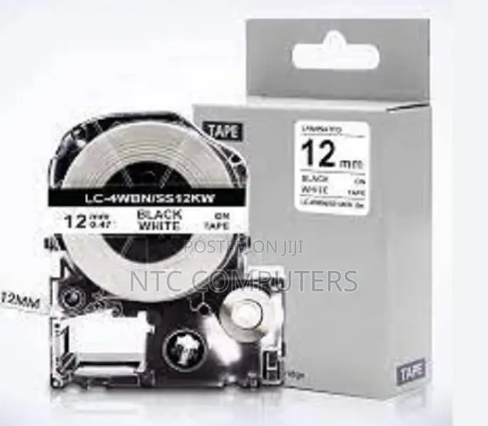 Epson Ss-12kw 12mm 8m Black on White Tape
