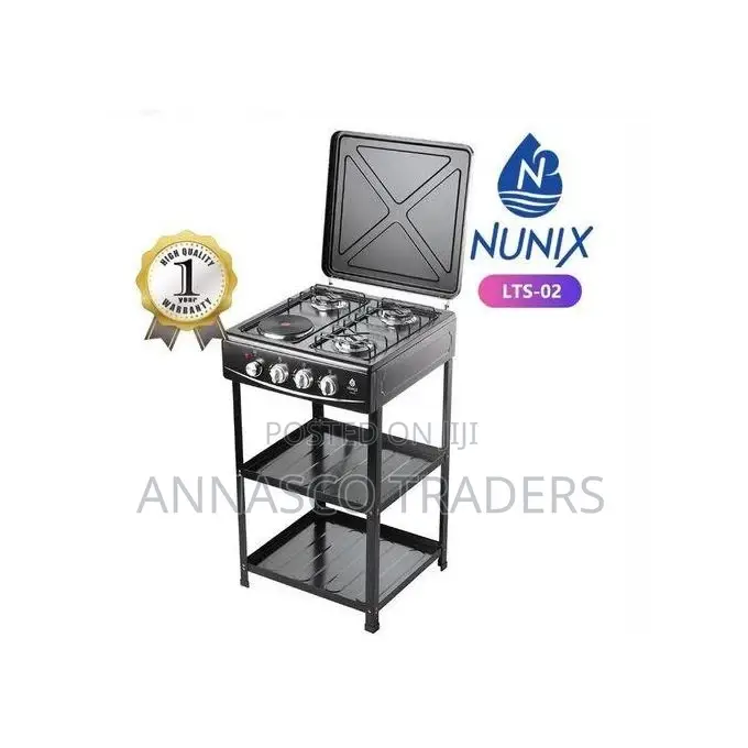 Nunix 3 Gas+ 1 Electric Hotplate Free Standing Cooker