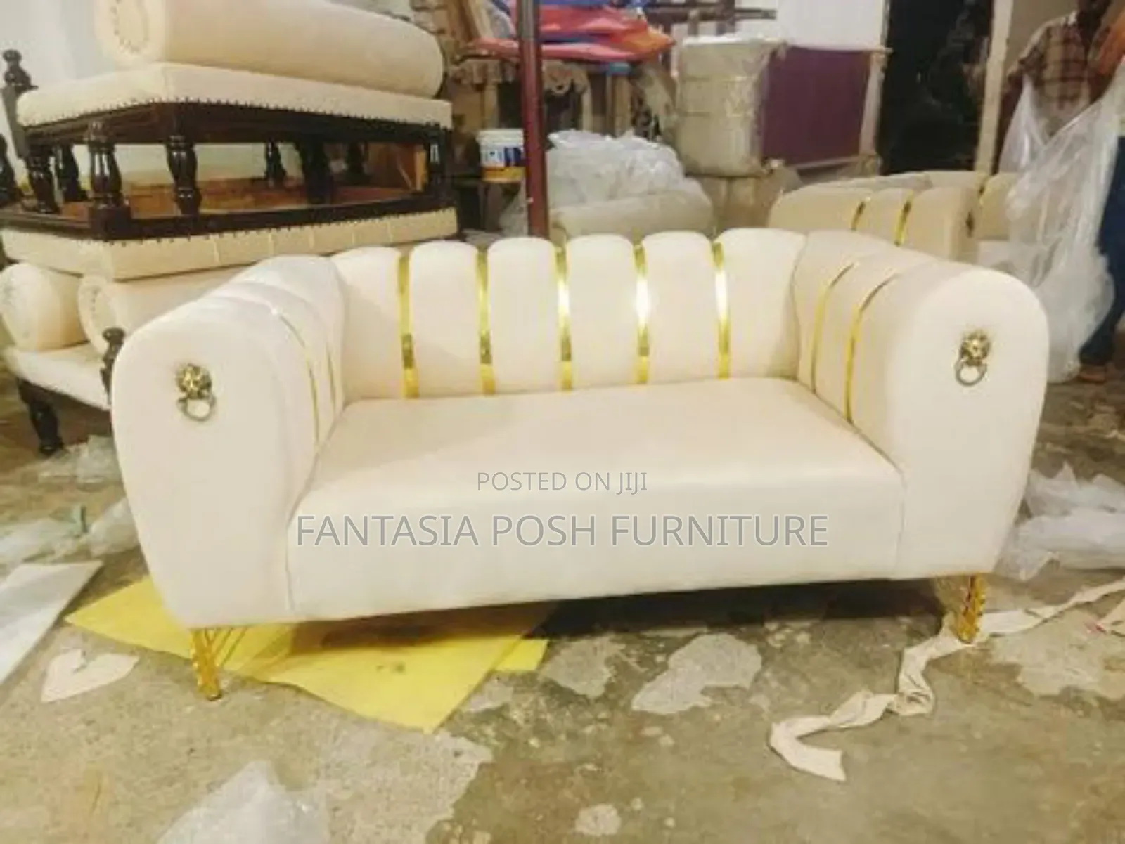 Regal 3-Seater Cream Sofa