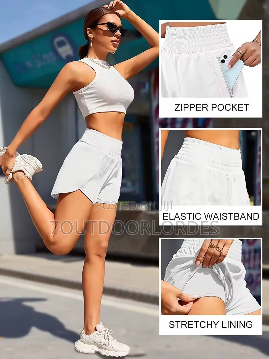 Ladys 2 In 1 Gym Workout Running Shorts