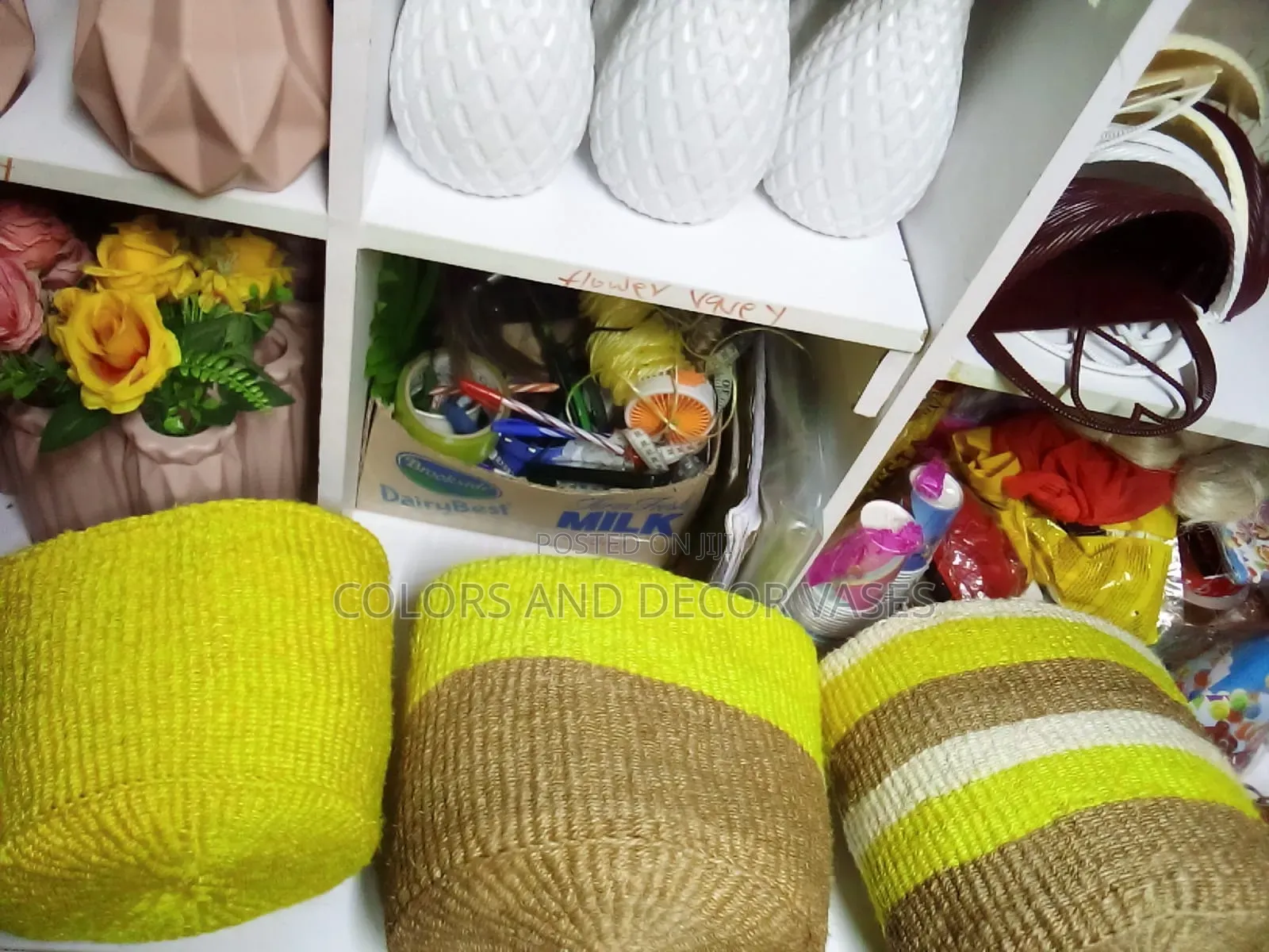Color Yellow Sisal Baskets
