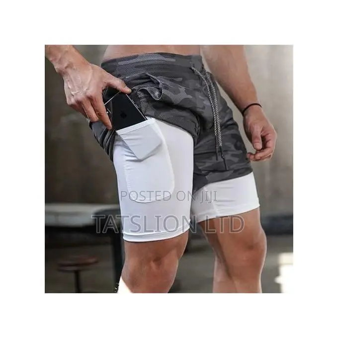 Men 2-in-1 Workout Shorts! Men Gym Shorts