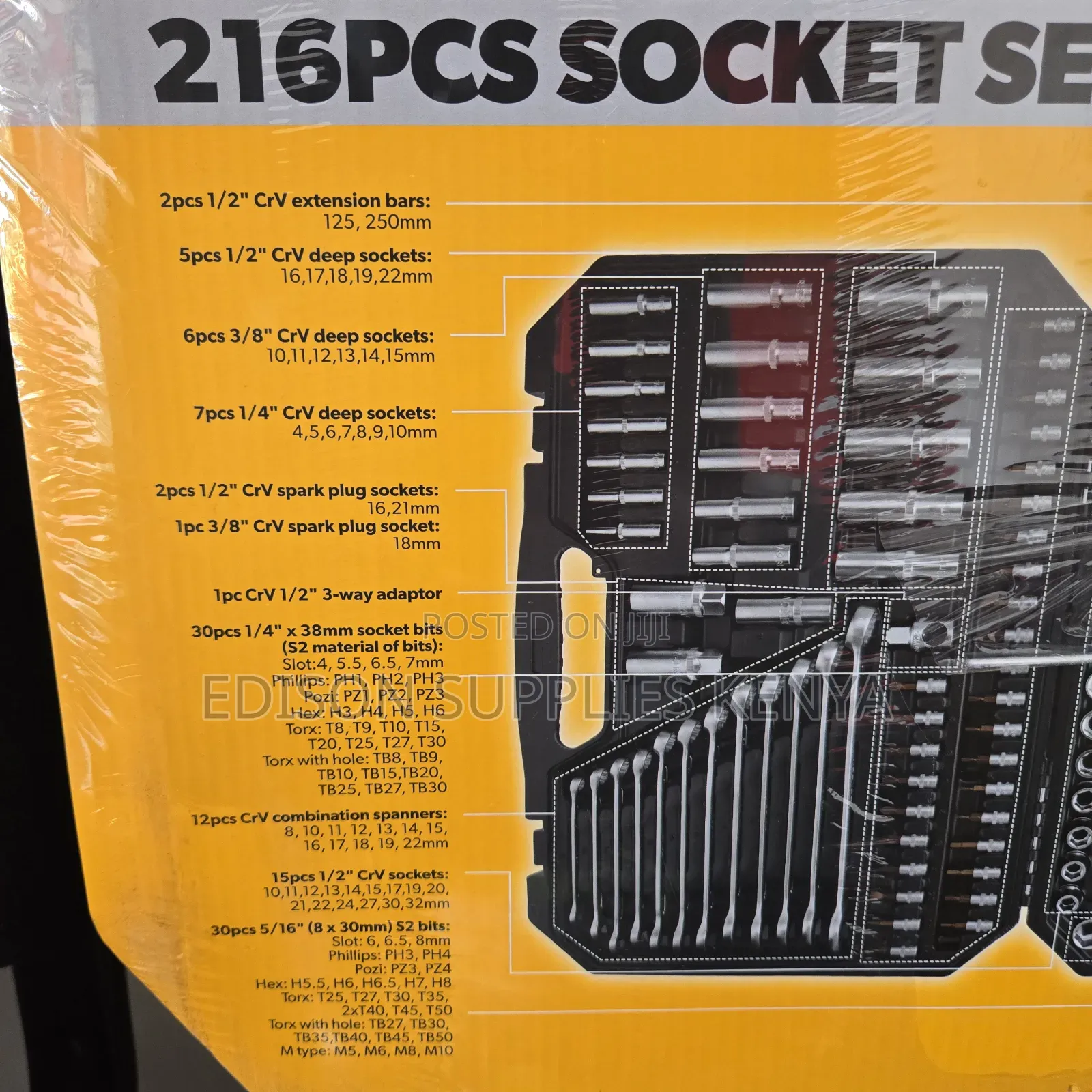 Tolsen 216 PCS Socket Set Mechanics Tools 216pcs Garage Mechanic Tool