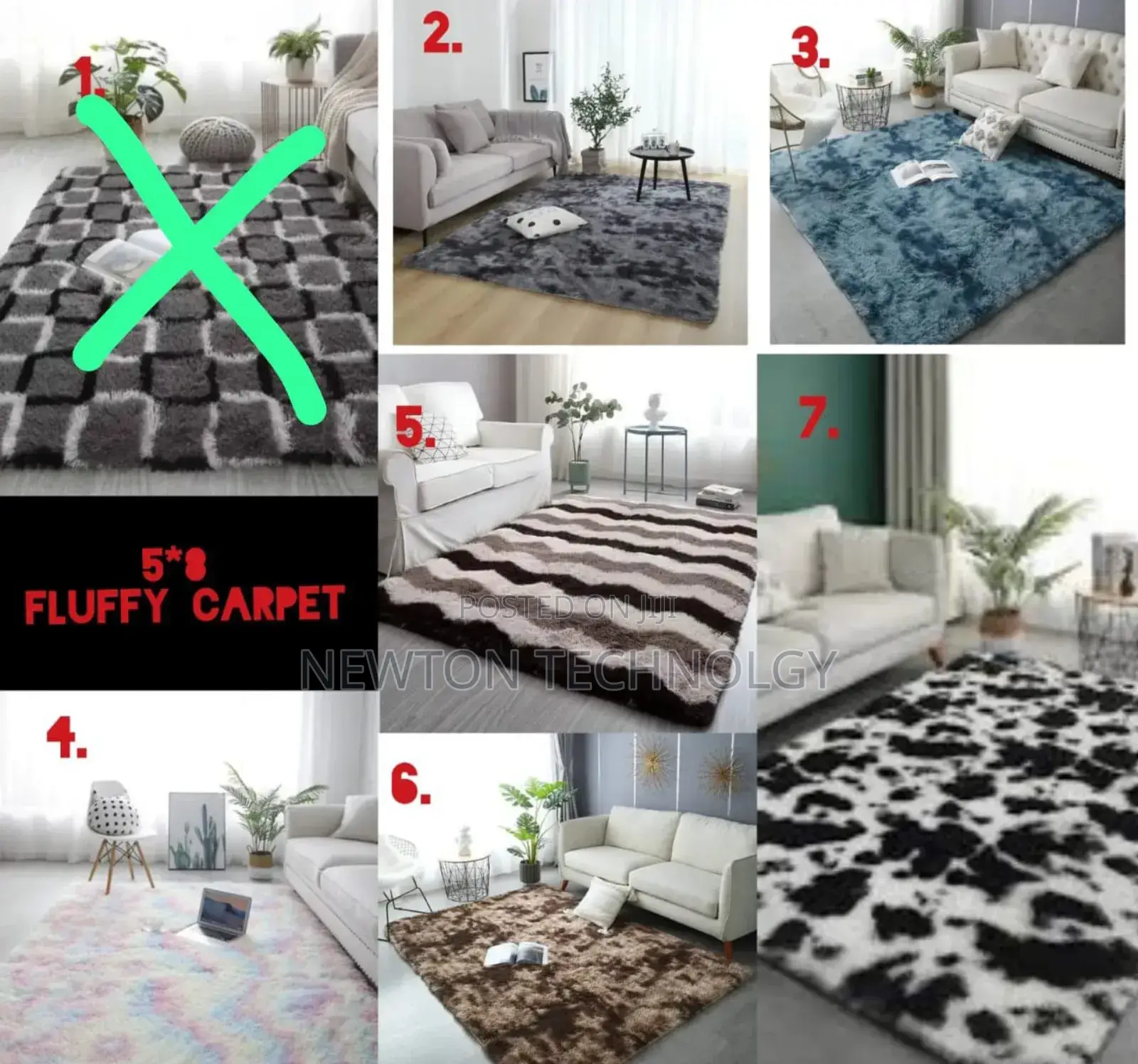 Fluffy Patched Carpet Material:* Fluffy
Size : 5*8