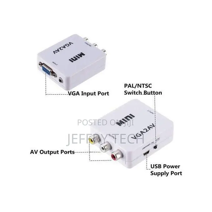 Vga to Av Converter Vga2av With 3.5mm Audio Rca to Vga Video