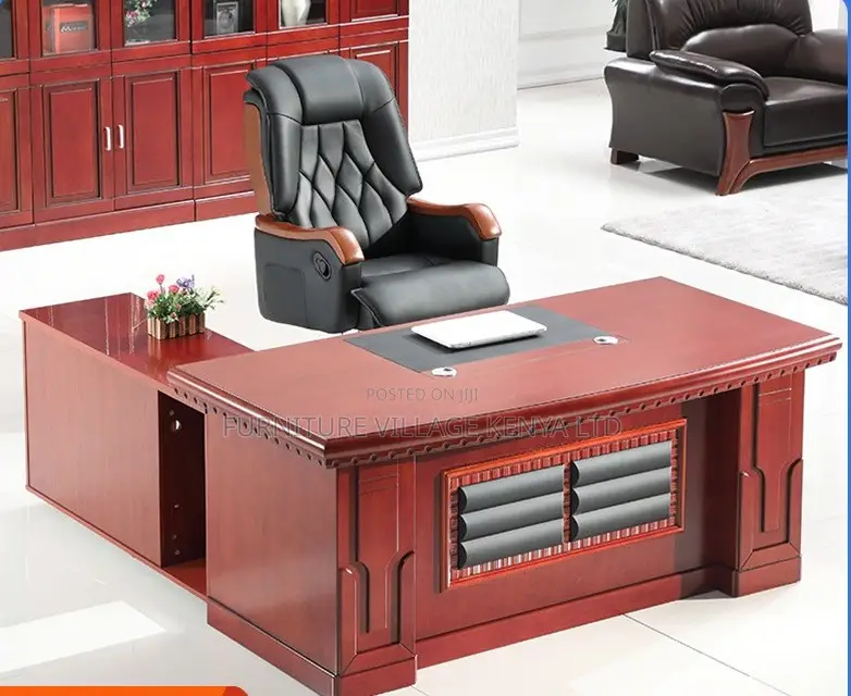Office Desk: Spacious 160cm Executive Office Table -Mahogany