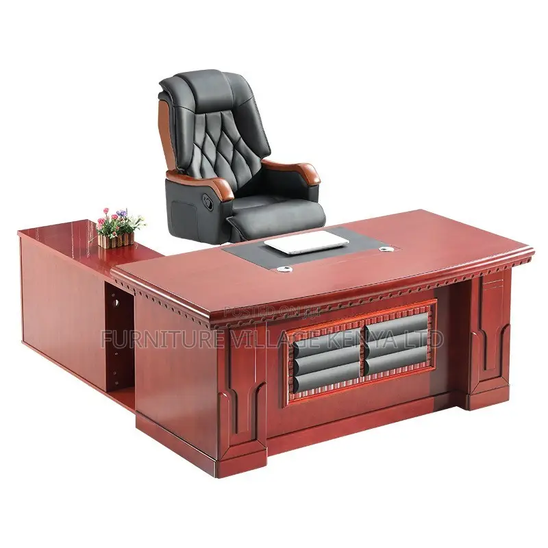 Office Desk: Spacious 160cm Executive Office Table -Mahogany