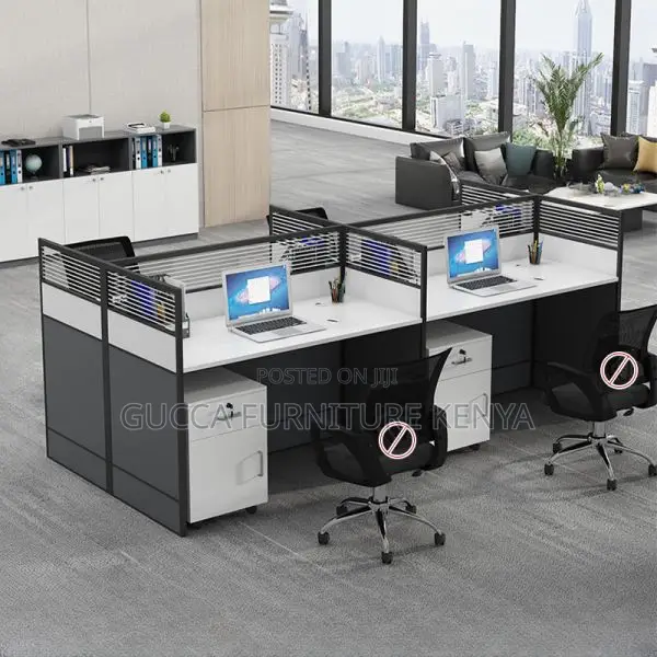 Workstation: Four Seater Wood Stylish Executive Workstation