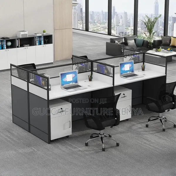 Workstation: Four Seater Wood Stylish Executive Workstation
