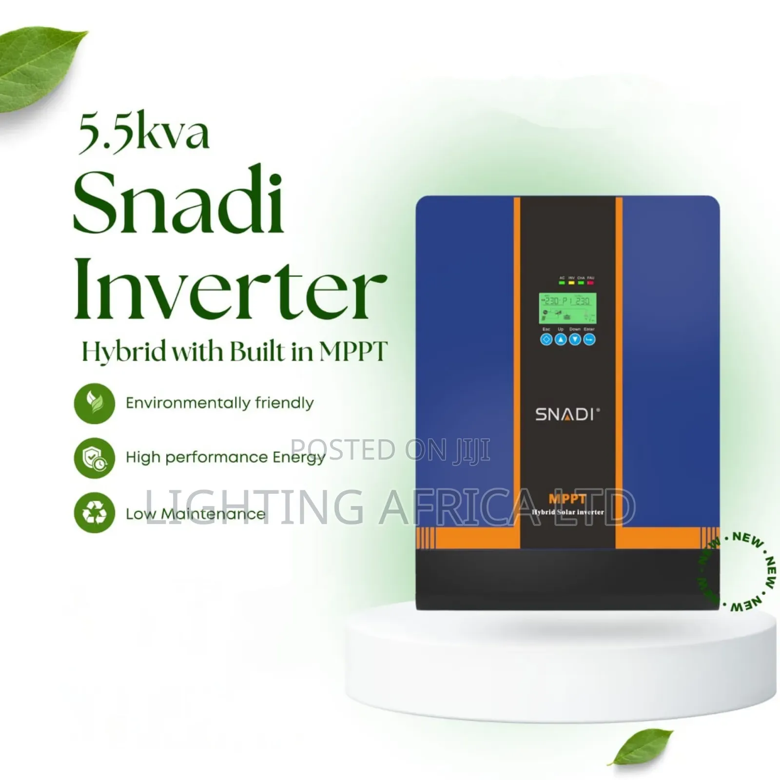 5.5kva/48v Snadi Smart (450vdc) 80a MPPT Hybrid Inverter
