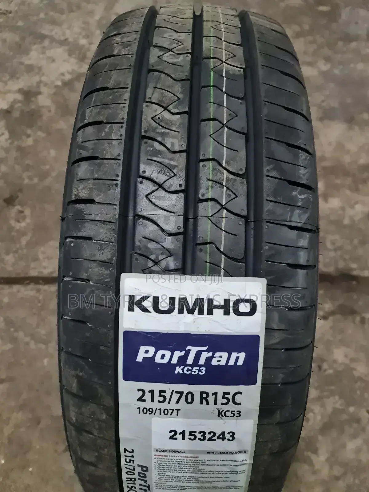 215 /70 R15 Khumo Tyres (Korea) Commercial.