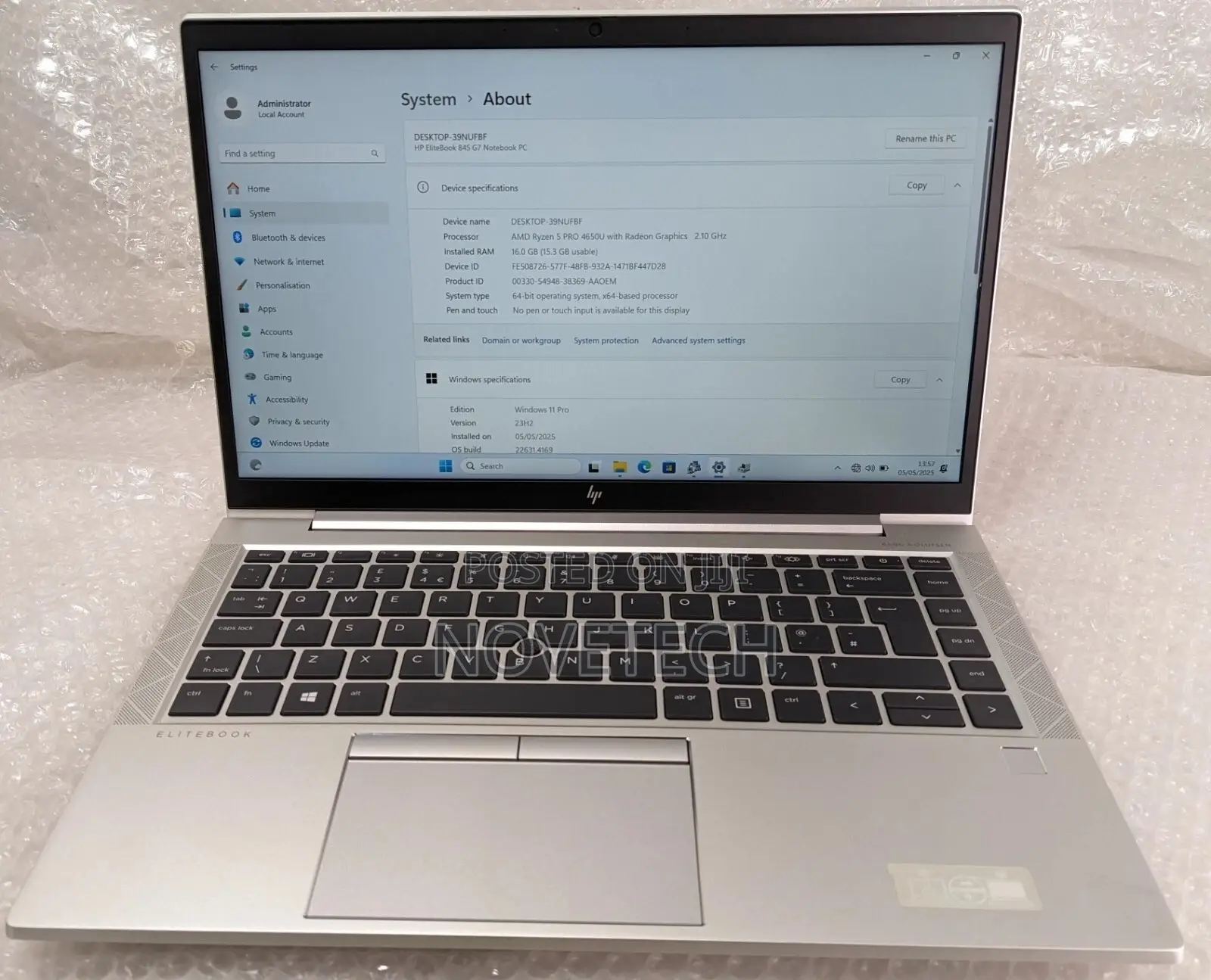 Laptop HP EliteBook 845 G7 16GB AMD Ryzen 5 SSD 512GB