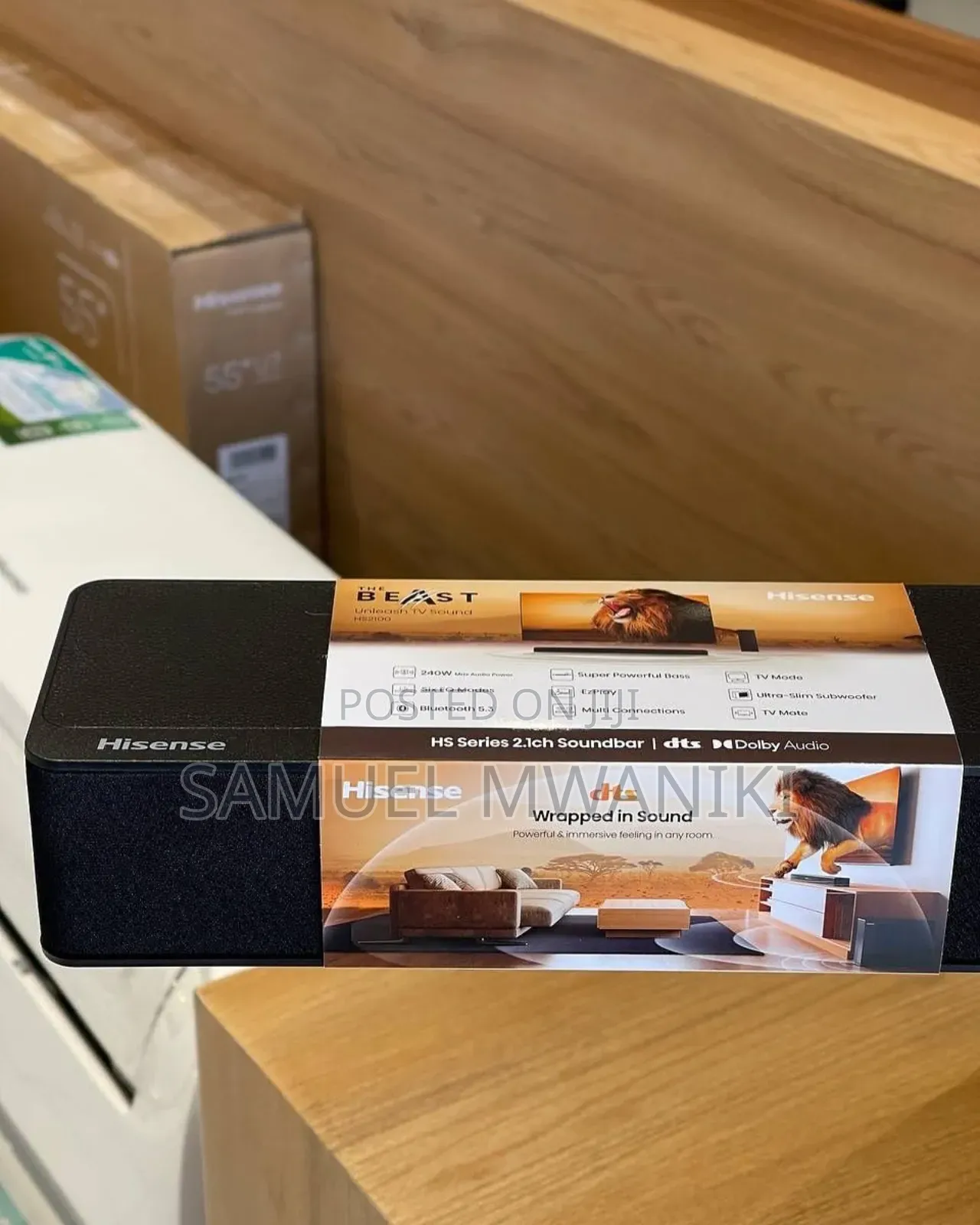 Hisense Soundbar 2.1ch Hs2100
Wireless Subwoofer 240 Watts