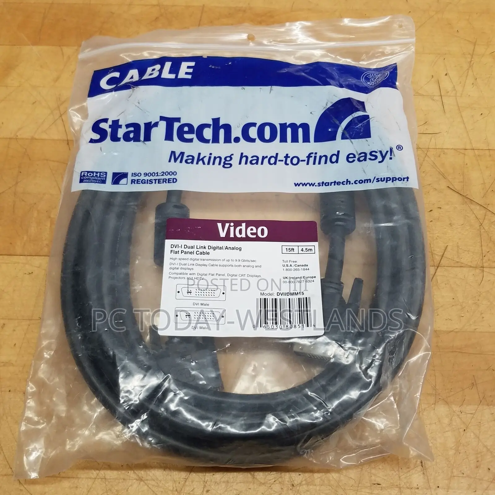 Startech Dvi-I Dual Link Digital Analog Monitor Cable 30v