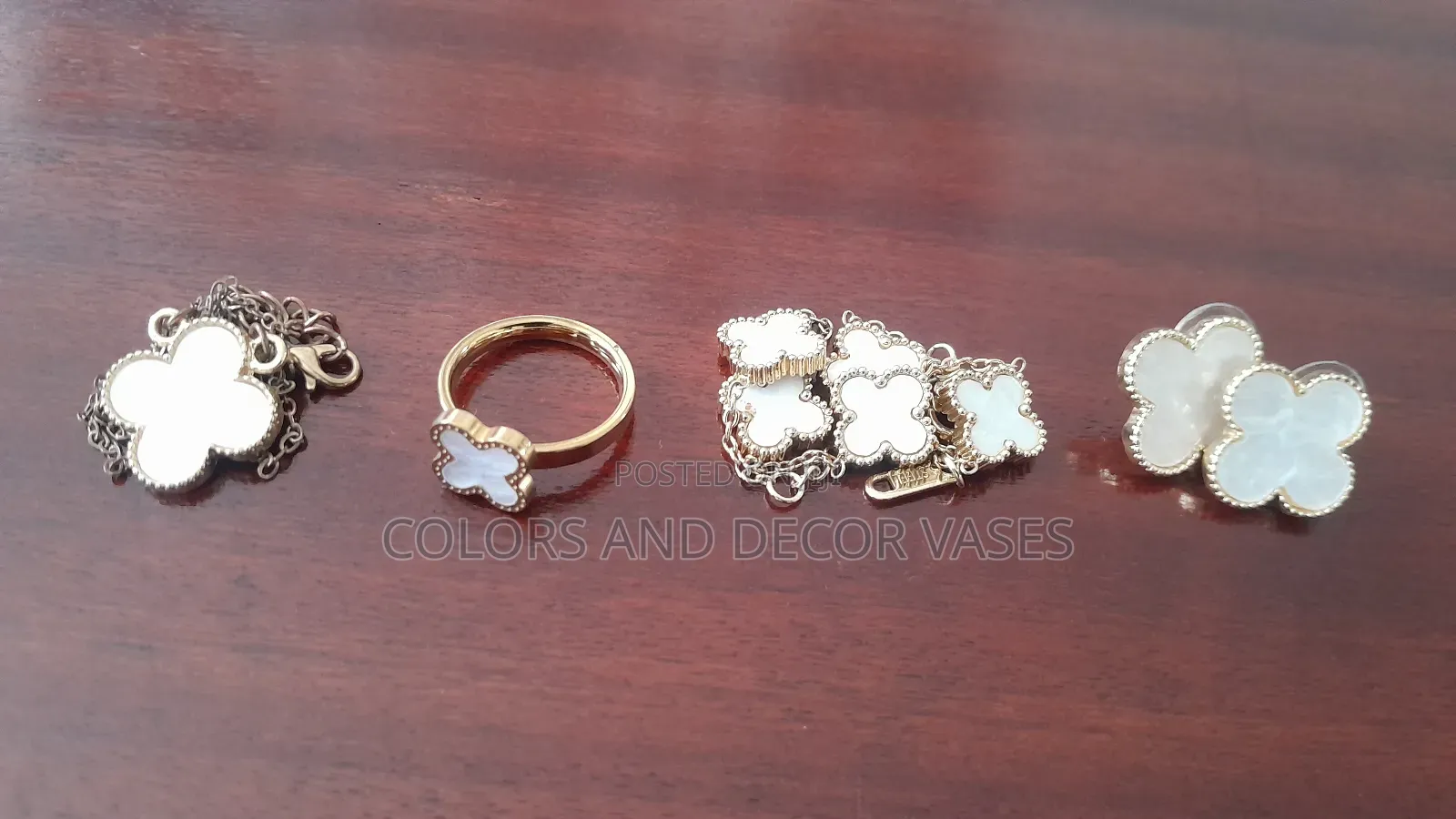 Flower Ring, Bracelet, Necklace and Earrings