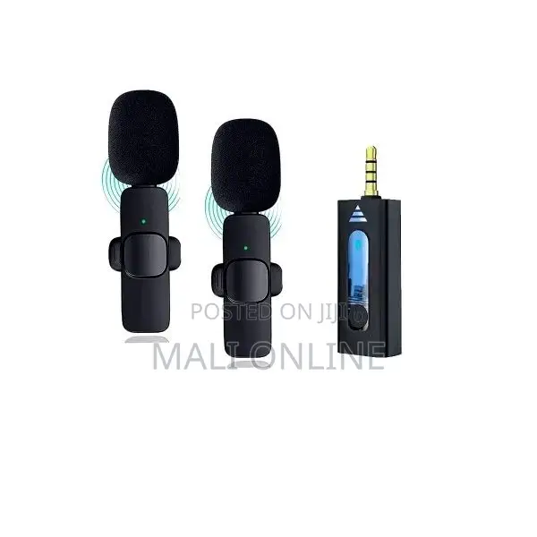 K35 Dual Wireless Microphone 3.5mm Clip-on Mic