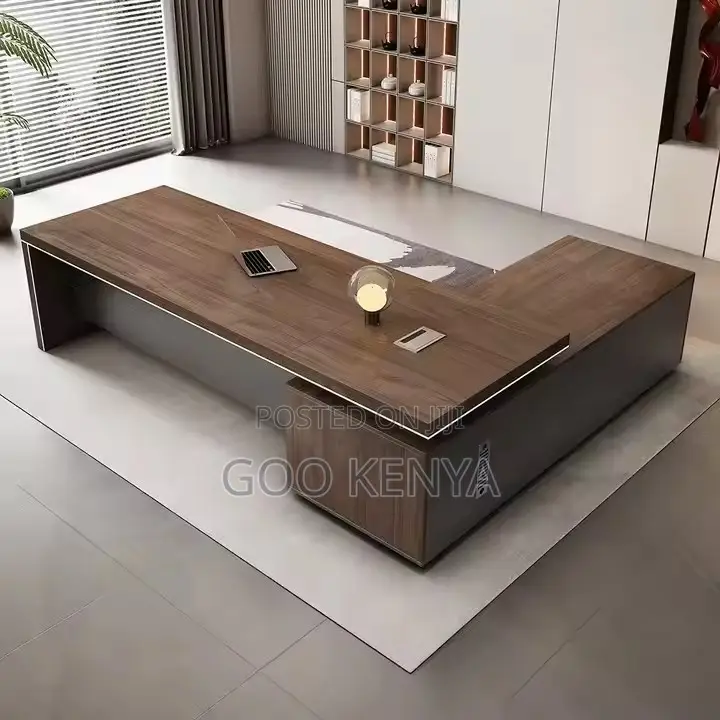 Office Desk ; 180cm Modern L-Shaped Wooden Office Desk