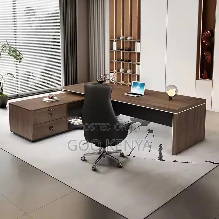 Office Desk ; 180cm Modern L-Shaped Wooden Office Desk