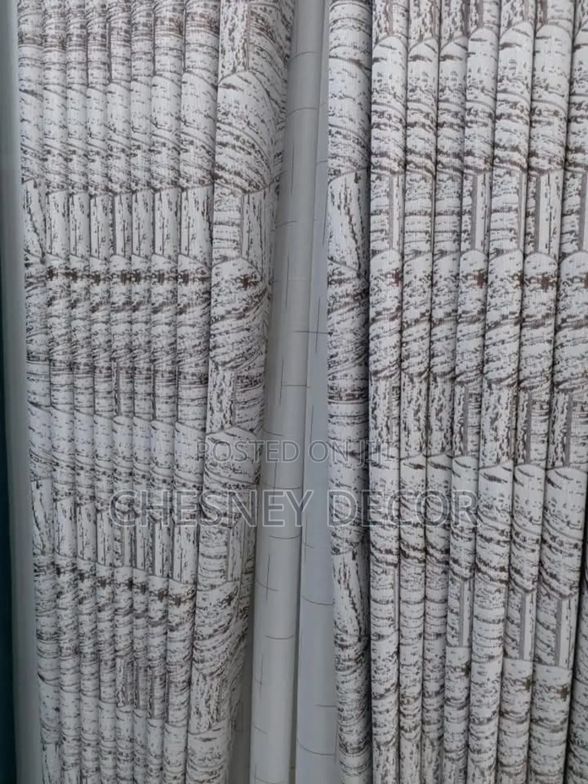 Classy White And Brown Curtains