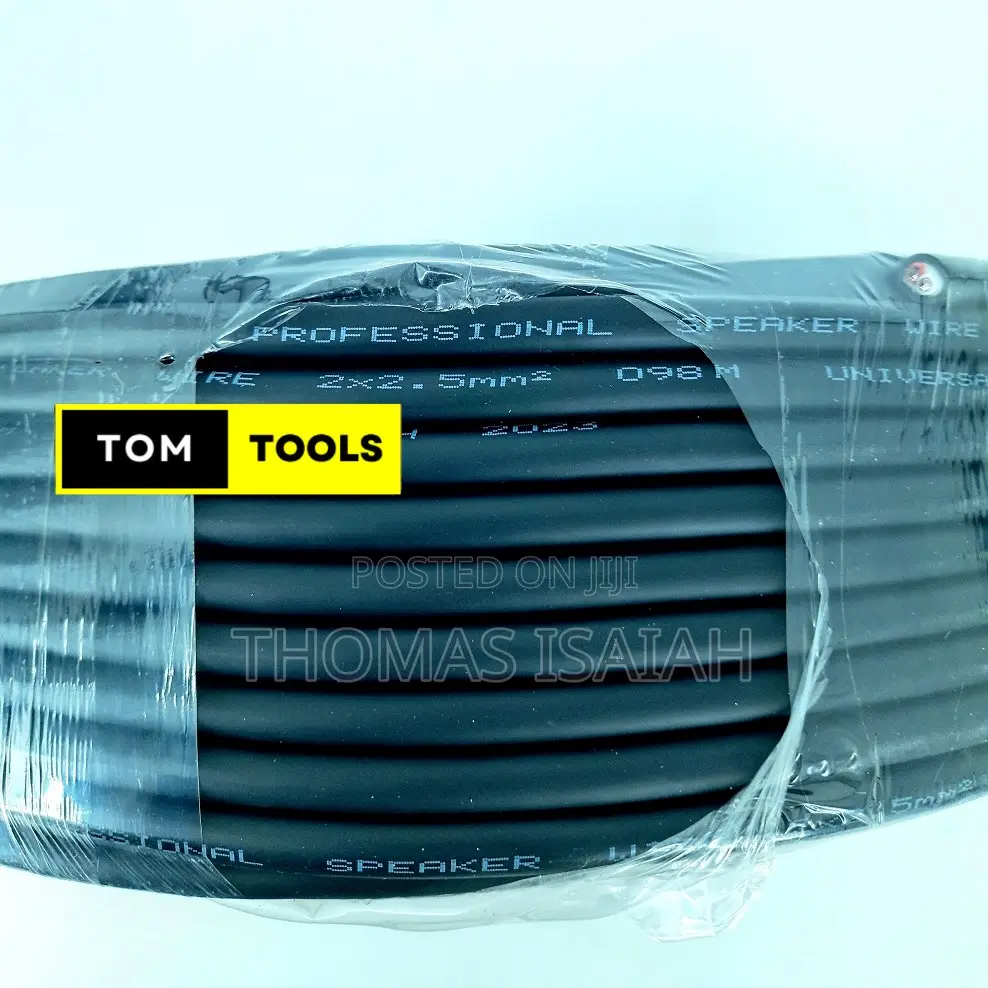 98m 2.5mm X 2 Rubber Coated Heavy Duty Speaker Cable Roll