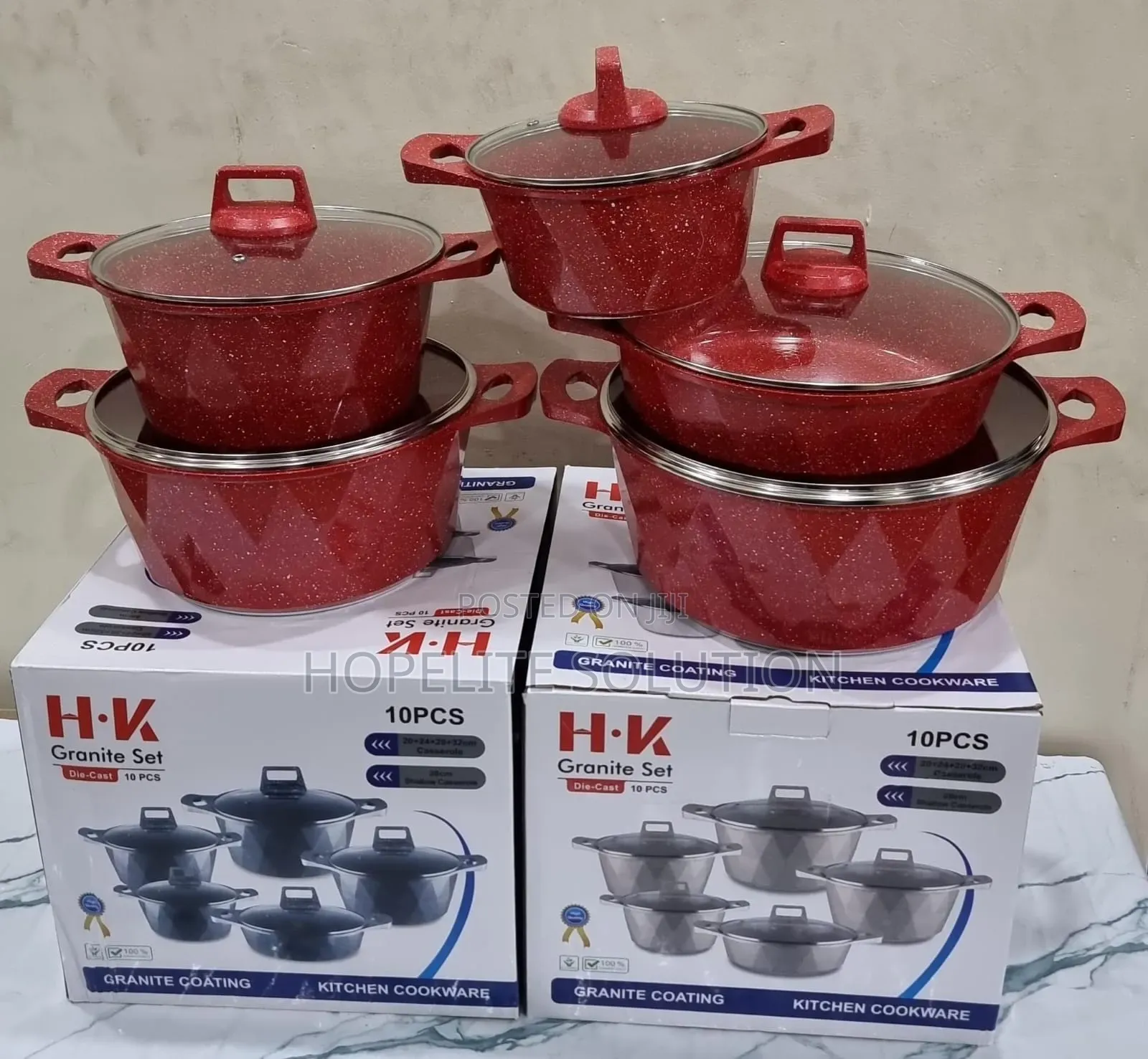 Hk10 Pc Granite Cookware Set