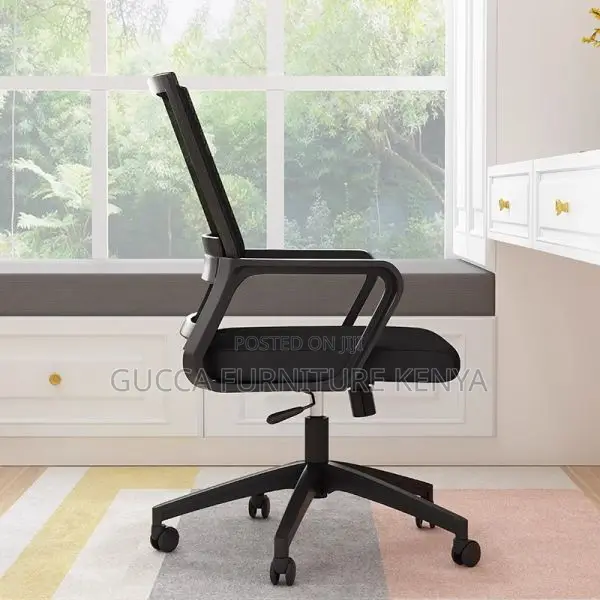 Office Chair: Lumbar Support Captain Rolling Seat in Mesh