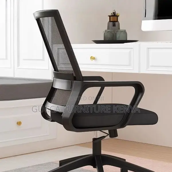 Office Chair: Lumbar Support Captain Rolling Seat in Mesh