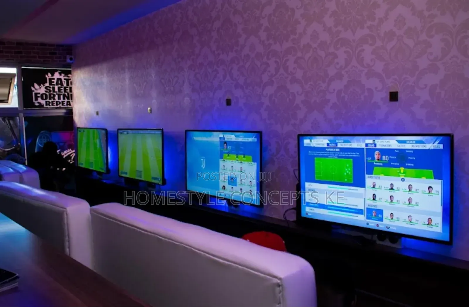 Gamers Gaming Hub Lounge Room Space Interior Design Services