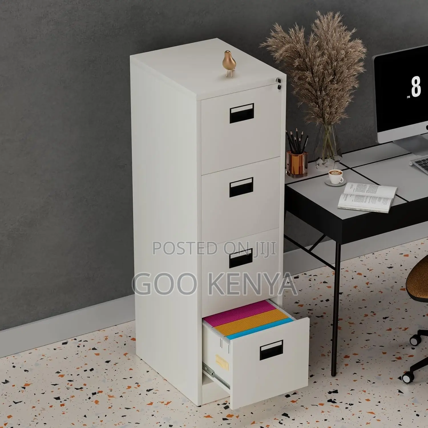 Office Cabinet; 4-Drawer Classic Metal Office Cabinet