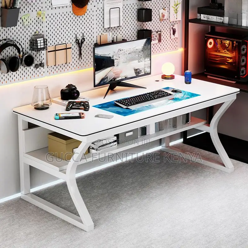 Office Desk: Modern Work Desk With Bookshelf-1200mm