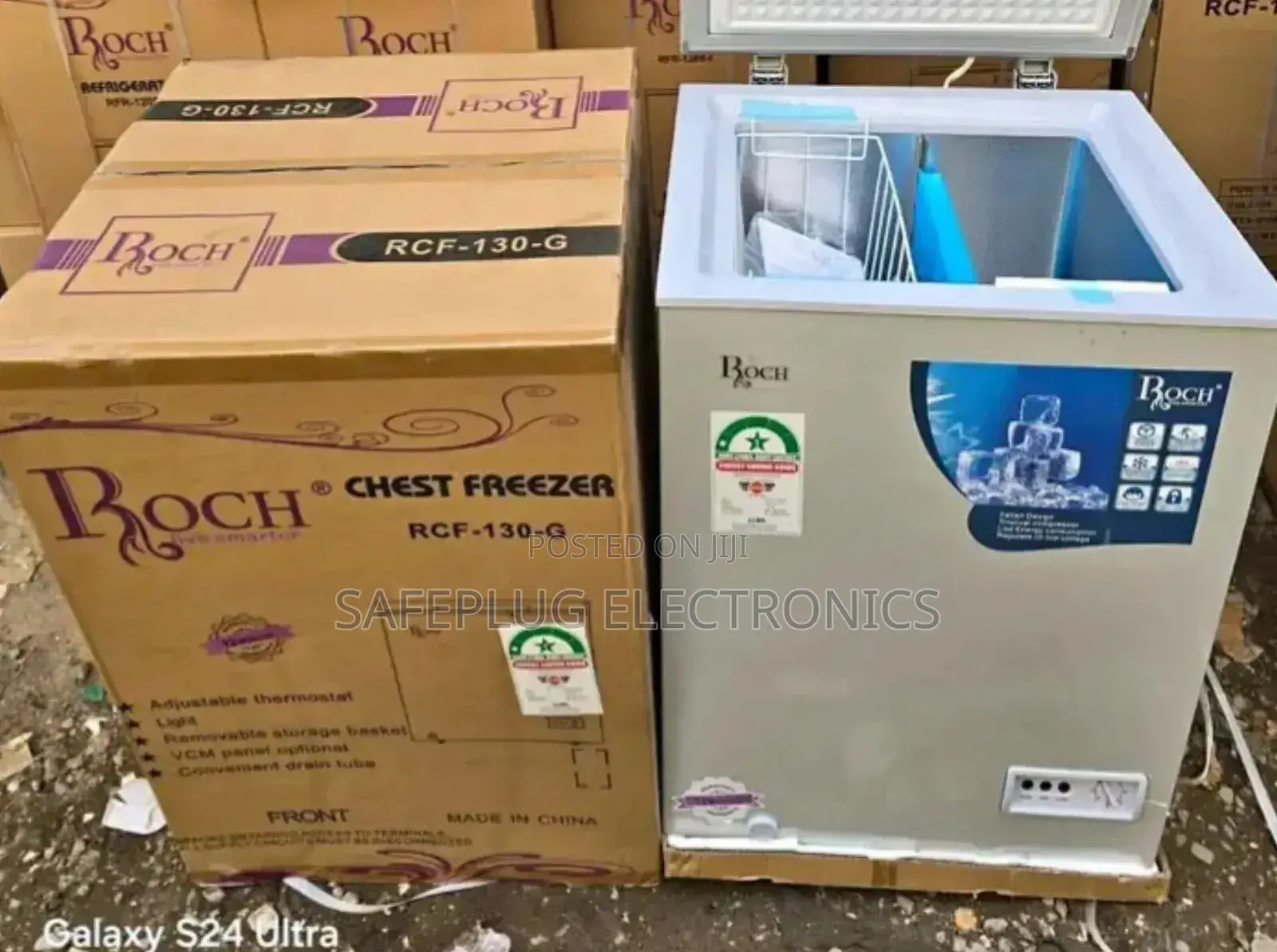 Chest Freezer Roch RCF-130-G, Grey