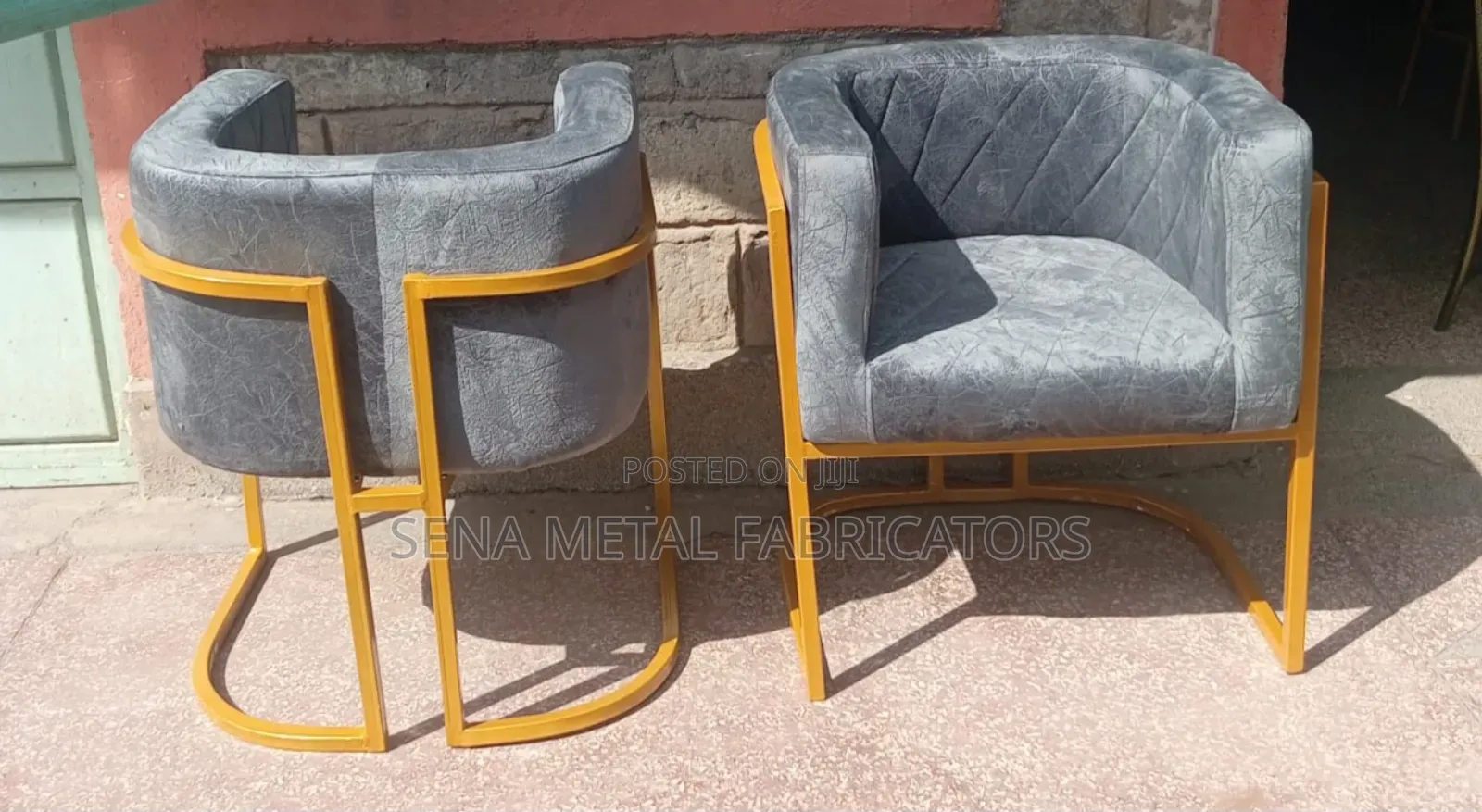 Salon, Spa, Manicure Seats With Grey Velvet Fabric.