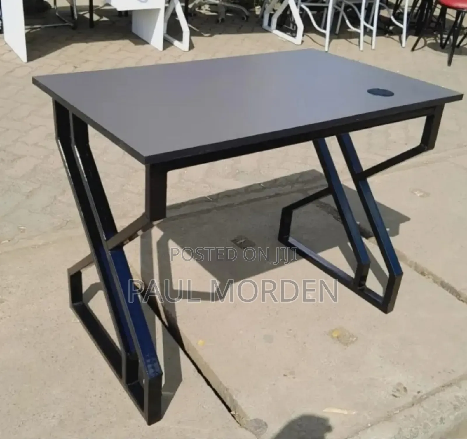 Black Mettalic Frame Office Table