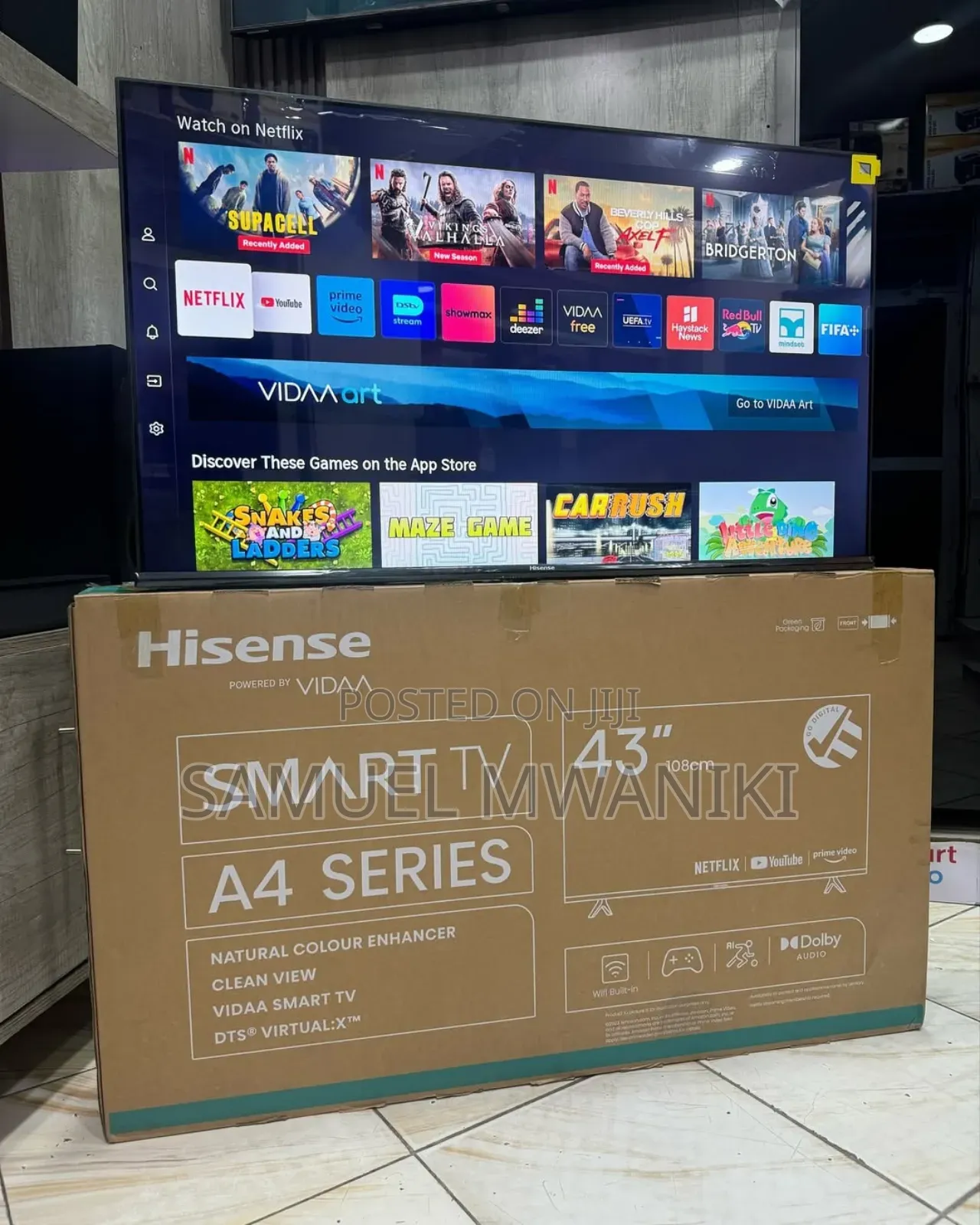 Hisense 43′′ FHD 1080 A4series Vidaa Smart Tv Netflixyoutube