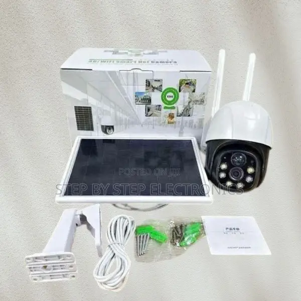 4g Simcard PTZ Rotating Light Warning Solar CCTV Camera