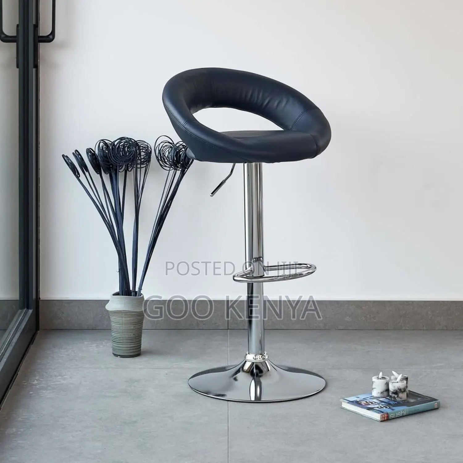 Home Chairs ; Restaurant Swivel Leather High Chair