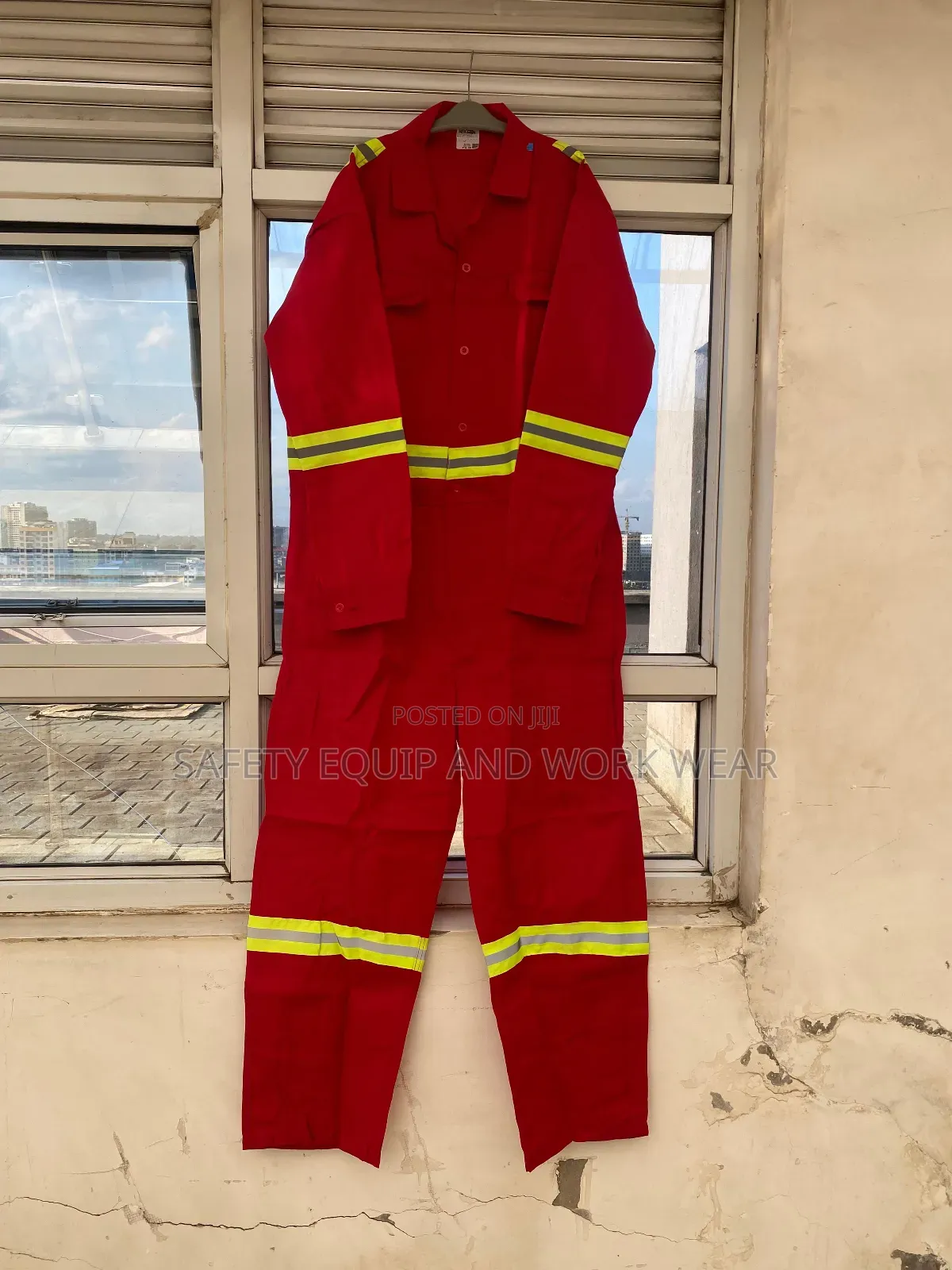 Red Reflective Overalls For Roadside