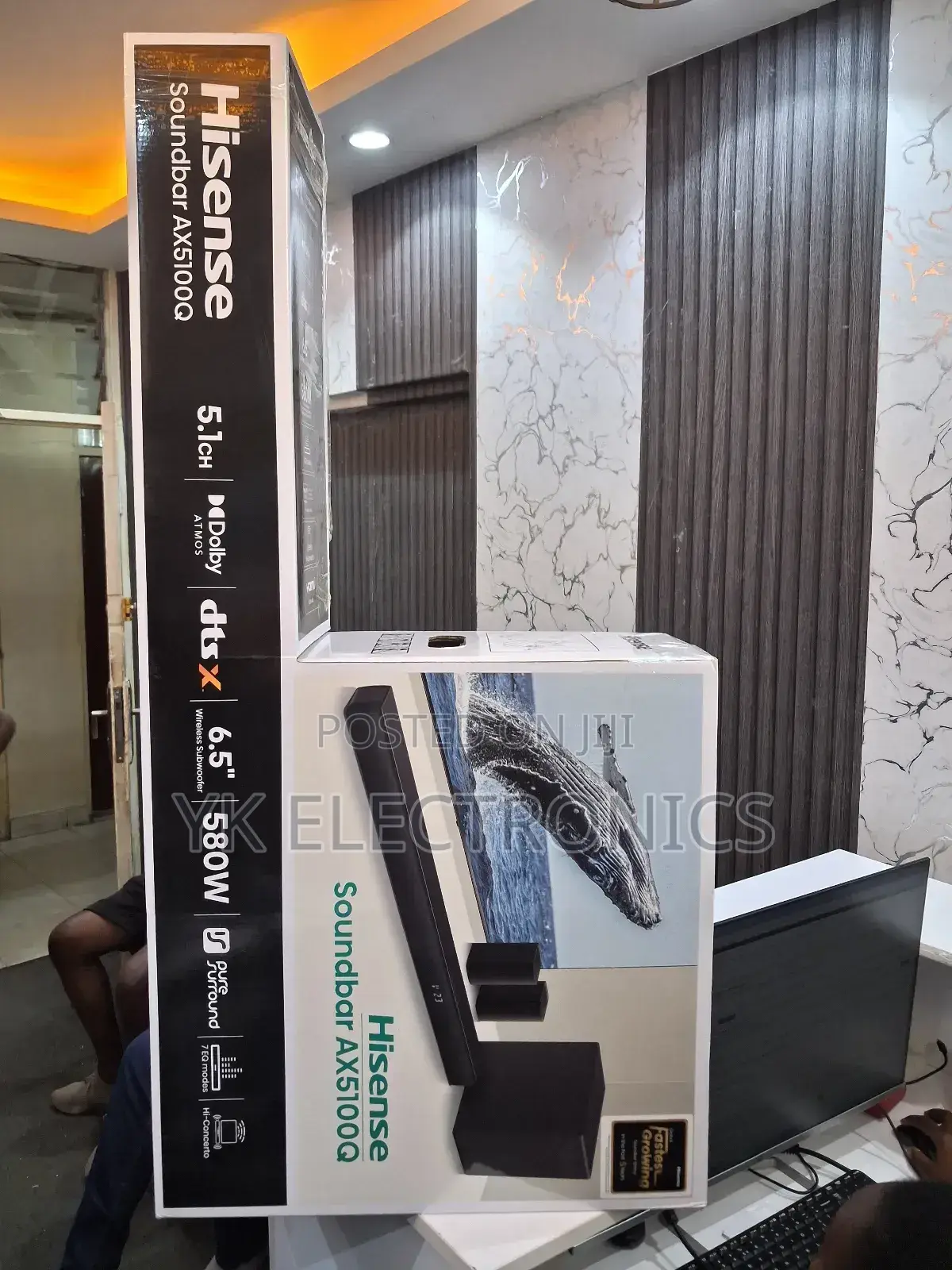 Hisense 5.1 Ch 580w Atmos Soundbar W/ Wireless Sub (Ax5100q)