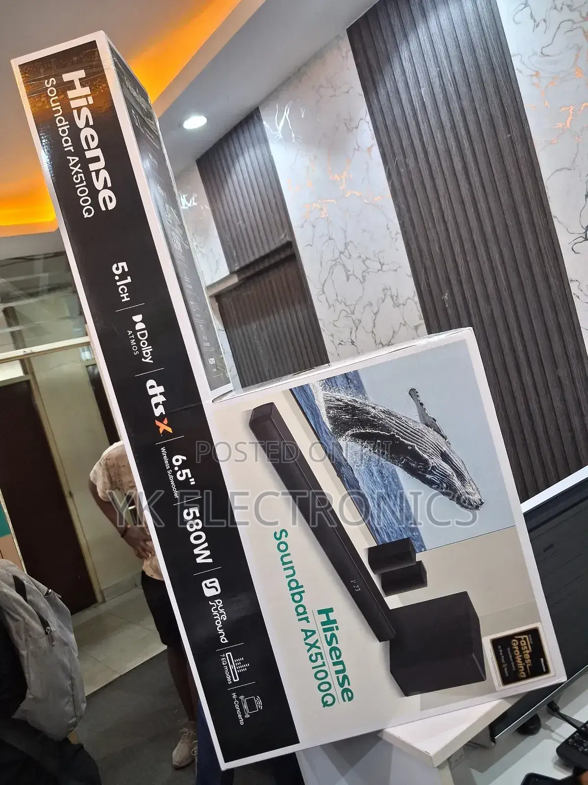 Hisense 5.1 Ch 580w Atmos Soundbar W/ Wireless Sub (Ax5100q)
