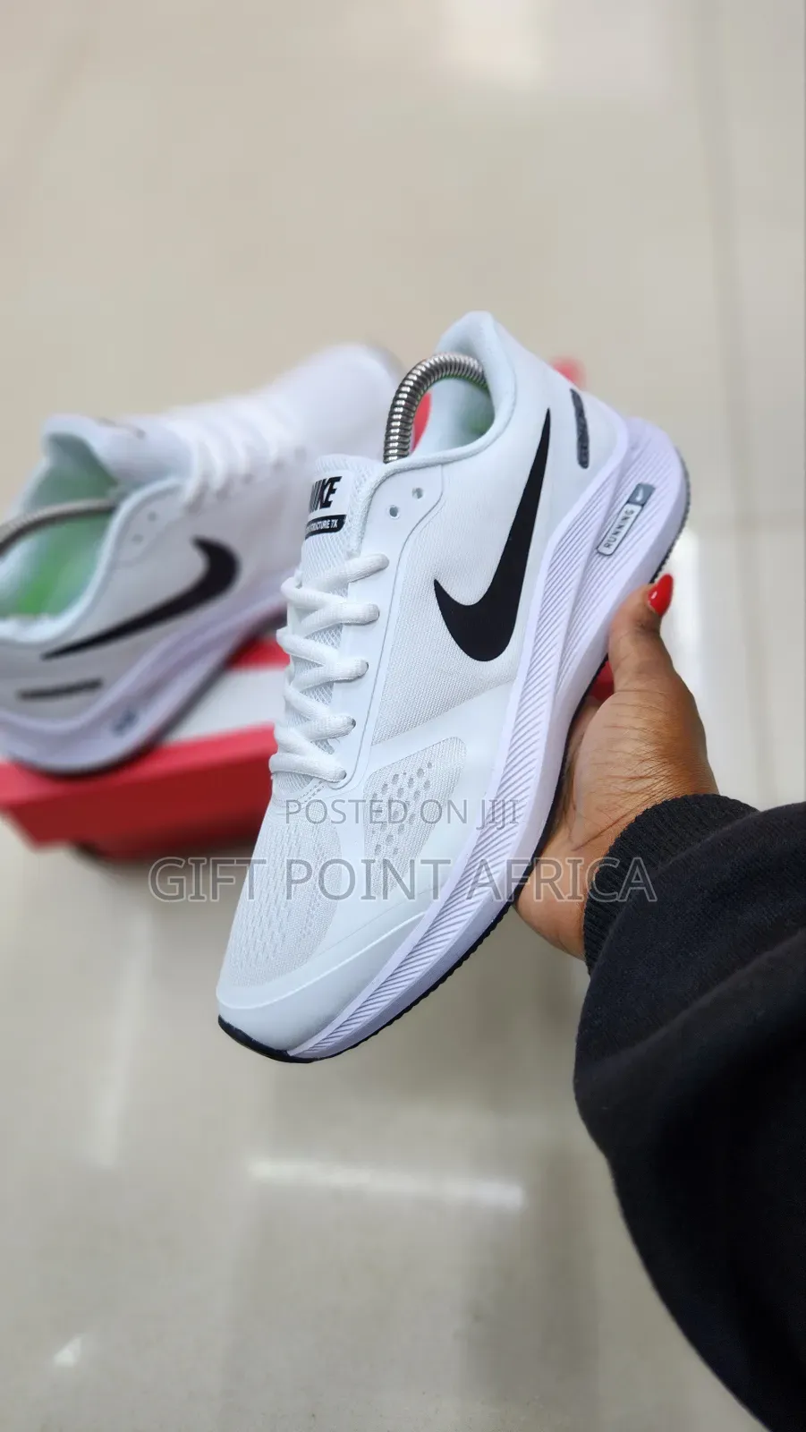 All White Nike Running Zoom Sport Shoes